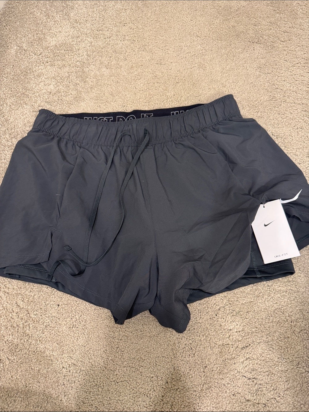 Nike Women’s Grey Athletic Running Shorts with Built-In Liner